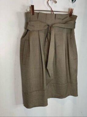 wool blend paper bag mini skirt